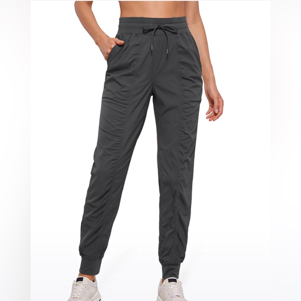 Striped Joggers with Pockets 28'' - Ruched